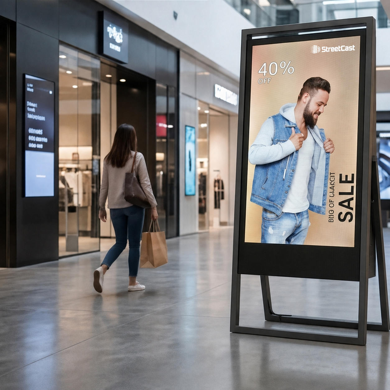 Standee — Single Leg LED display mounting figure